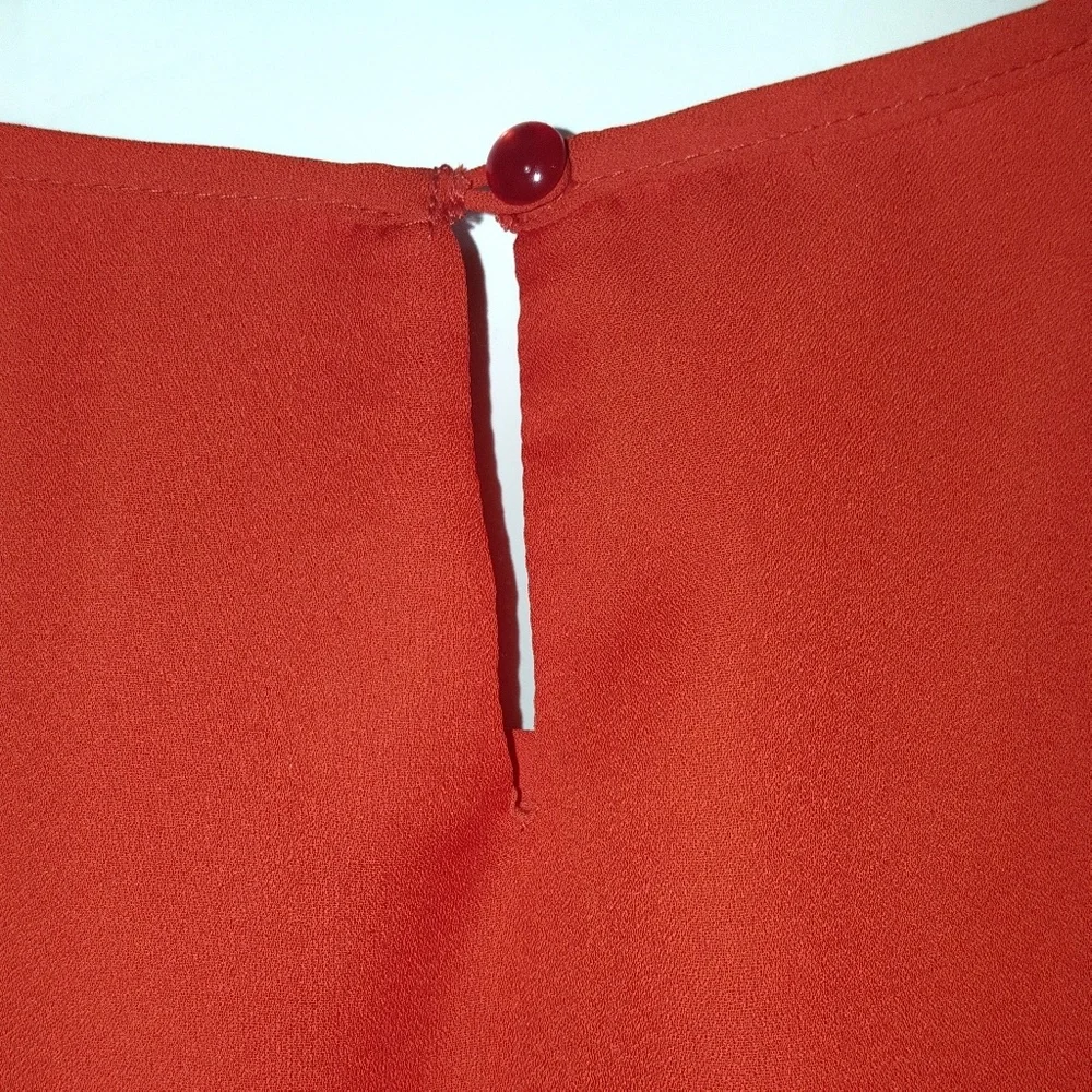 JOYJOY Embroidered Blouse Bohemian Office Orange Pumpkin NWT - Picture 7 of 8